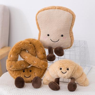 China Birthday Gift Stuffed Food Stuff Plush Cartoon Bread Toast Croissant Brazel Plushies Pillow Kid Toys For Children for sale