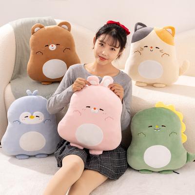 China Eco-friendly Material Soft Cartoon Stuffed Animal Kid Toy Pig Bunny Bear Dino Pattern Kid Toy Plushies Throwing Pillow Soft Plush Cushion for sale