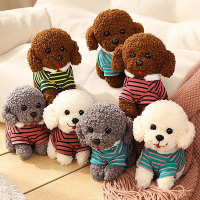 China Eco-friendly Material Cute Simulation Soft Fluffy Stuffed Animal Mini Dressed Poodle Dog Puppy Plush Toy Kid Holiday Keepsake Gift Mascot For Girl for sale