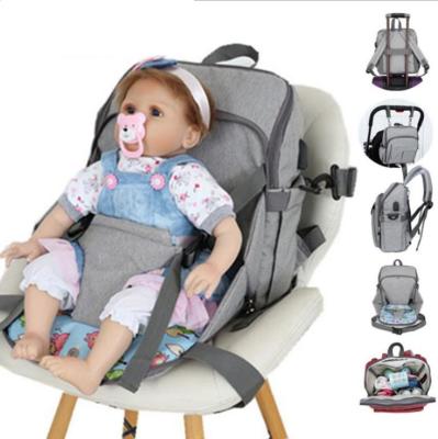 China Multifunctional Purpose New Style Seatable Baby Diaper Bag With Usb Charging Port for sale