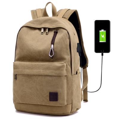 China With USB High Quality Wisdom Hill Backpack Canvas Daily Backpack With USB Charging Port for sale