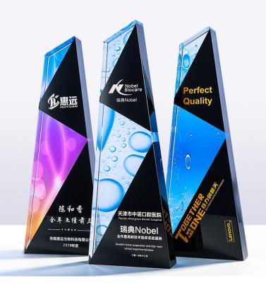 China China Beautiful Custom Made Crystal Star Trophy , Colorful Crystal Trophy for sale