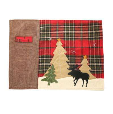 China Festival Decoration Christmas Party Gift Decorations Sublimation Place Mat Desk Christmas Woven Christmas Ornaments for sale