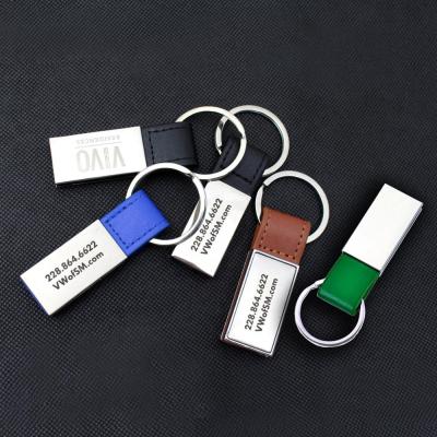 China Promotional Gifts Wholesale Promotion Souvenir Blank Logo Custom Leather Keychain for sale