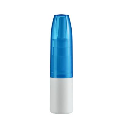 China Non-Refillable Nasal Inhaler Plastic HDPE Nose Mouth Spray Medical Bottle  With Blue Spray Caps 15ML for sale