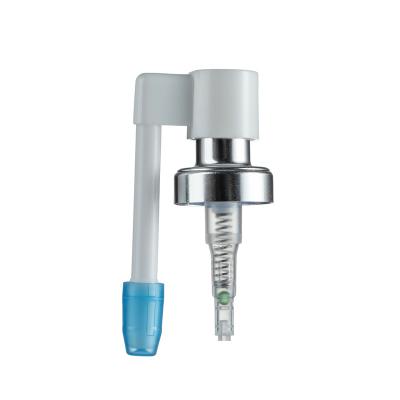 China Non Spill Medical Oral Sprayer Aluminum Fine Mist Sprayer With half Cap For Oral Perfume Bottle for sale