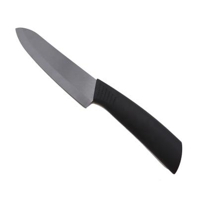 China Viable Hot Item Customized Logo Kitchen Black Blade Black PP And TPR Handle Chef Knife 6 Inch Ceramic Knife With Sheath for sale