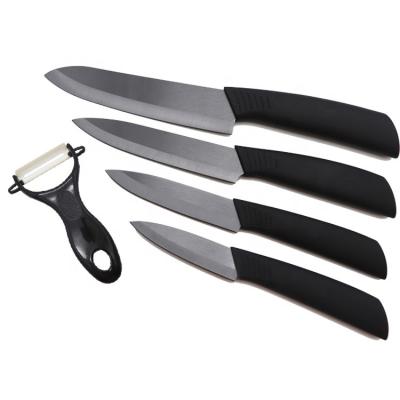 China Amazon Sustainable Knife Supplier High Quality Hot Sale Customized Logo Gift Box Available Black Blade PP Handle Ceramic Kitchen Knife Set for sale