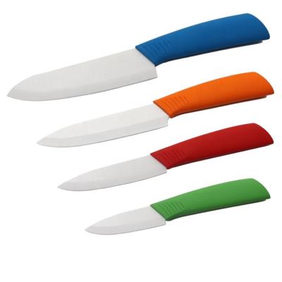 China Viable Roilife factory price 4pc PP and TPR ceramic blade colorful ceramic knife set with sheath for sale