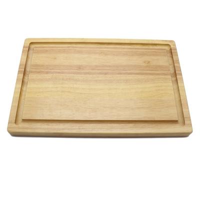 China Wholesale Customized Rectangular Solid Rubber Wooden Cutting Board Disposable Chopper Wooden Chopping Board With Juice Groove for sale