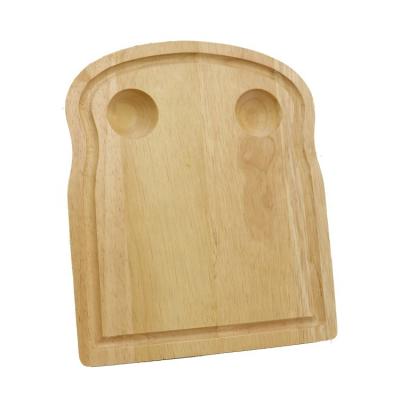 China Roilife Disposable Customized Logo Rubber Wood Breakfast Board Serving Board Egg Breakfast Cutting Board for sale