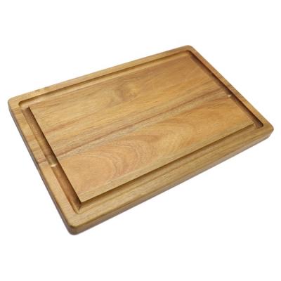 China Roilife Disposable Rectangular Acacia Chopper With Juice Groove Large Acacia Cutting Board for sale