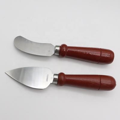 China Roilife 2pc Factory Price Viable Cheese Knife Butter Knife Set With Wooden Handle for sale