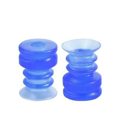 China Soft Blue Silica Gel GINIER RPF12S Silicone Rubber Corrugated Suzhou Suction Cup Vacuum Sucker for sale