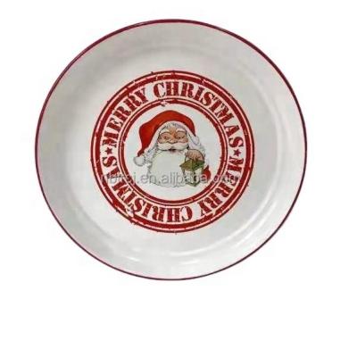 China Disposable Santa Claus Merry Christmas Holiday Customized Enamel Dishes Dish Design Illustration LOGO Quality Guarantee Gift for sale