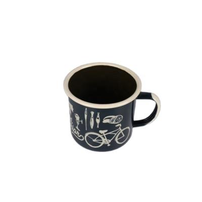 China Wholesale OEM Disposable Custom Printed Reusable Milk Ceramic Enamel Funny Coffee Mug for sale