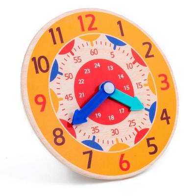 China Children's Learing Toys Children Early Education Wooden Toys Puzzle Finger Clock For Baby To Identify Time for sale