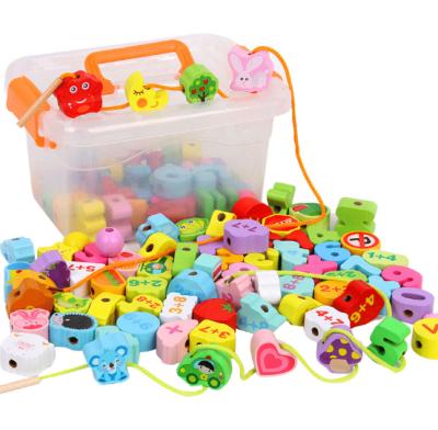 China Preschool Eductional Toys New Children's Toys Wooden Baby Wear Beads Toys Early Education For Children for sale