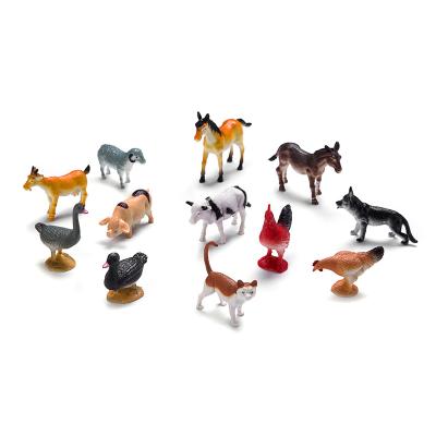 China Educational DIY Toy Set 12 PCS Plastic Mini Farm Educational Animal Toys for Kids and Toddler - Fun Gift Party Favor for sale