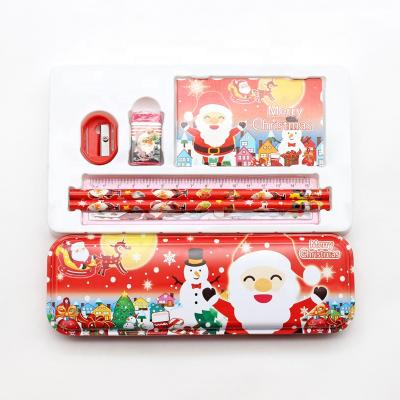 China Christmas Series Christmas Series Pencil Ruler Eraser Sharpener Stationery Set for Kids Gift for sale