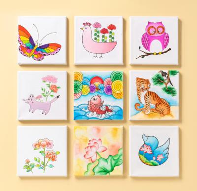 China Non-toxic Diy Paint By Number 15*15cm With Frame For Kids Modern Oil Painting Animal On Canvas Handmade Paintings for sale