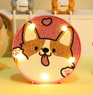 China Modern Custom Pattern New Style 5D Diamond Painting Canvas Set Children DIY Hand Making Led Round Framed for sale