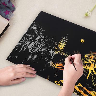 China Water educational village Jiangnan set creative handmade personality students give gifts scratch painting for sale