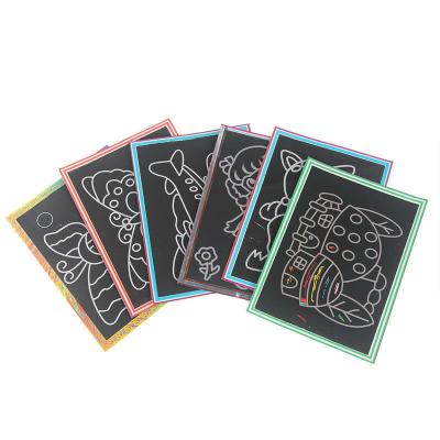 China 2021 Newest Set Large A4 Children's Educational Painting Scratch Paper Color Magic Drawing Painting Cards Open DIY Toy For Children Educational for sale