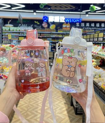 China Sustainable Outdoor Sports Backpack Cute Big Belly Cup Sticker PC Plastic Water Bottle for sale