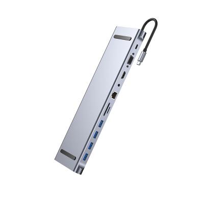 China ABS+Aluminum Alloy Eleven in One Multi Function Macbook Hard Drive Docking Station PC Dock Station for sale