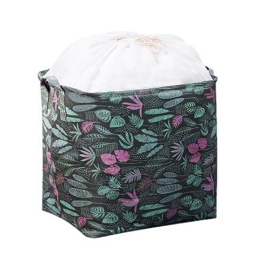 China New Minimalist Large Capacity Storage Bag Nonwoven Quilt Bag With Foldable Drawstring Storage Basket for sale