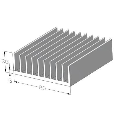 China Flexible Radiator Cut Length Amplifier Heatsink 90(W)*30(H)mm for sale