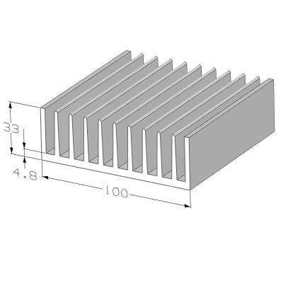 China Radiator Heatsink Extrusion 100(W)*33(H)mm, Flexible Cutting Length for sale