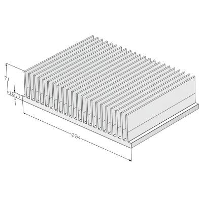 China Aluminum Radiator Profile Radiator 294(W)*70(H)mm, Flexible Cutting Length for sale