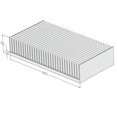 China Wide Extruded Heatsink 385mm Big (W)*80(H)mm 385 Radiator , Flexible Cut Length for sale