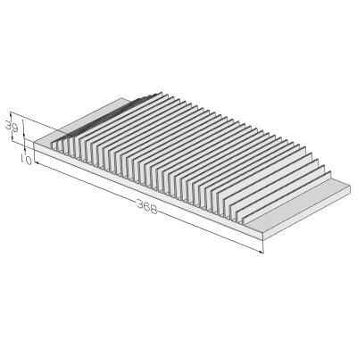 China Flexible Solar Heatsink Cut Length Inverter Heater 368(W)*39(H)mm for sale