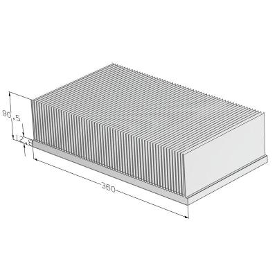 China High Heatsink Power Extruded Big Heatsink Heatsink Extrusion 360(W)*90(H)mm for sale