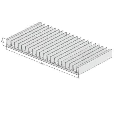 China Large Aluminum Led Radiator Heatsink Profile 302(W)*26(H)mm, Flexible Cutting Length for sale