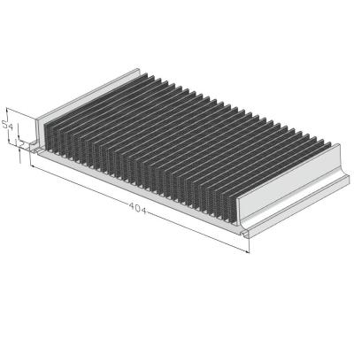 China Large Extruded Aluminum Radiator Heatsink 404(W)*54(H)mm, Flexible Cut Length for sale