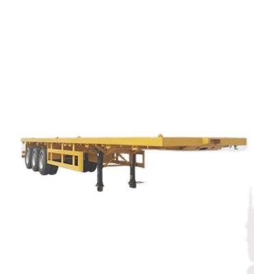 China Low price 3 axle 40ft flat bed container truck trailer semi trailer and trailer truck dimensions 40ft flatbed trailer for sale