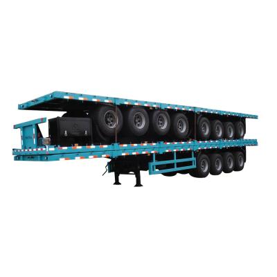 China Flatbed Truck Trailer Low Price Tri Axle Shipping Container Trailer Container Dolly Trailer 40ft Trailer for sale