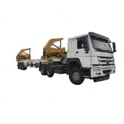 China 2021 Low Truck Trailer Price 37 Tons 20 Feet Self Container Truck Side Loader 40ft Side Loader Container Trailer Truck for sale