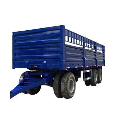 China 2018 China low price 3 axle truck trailer 20 ton 30 ton drawbar full flatbed trailer for Ethiopia for sale