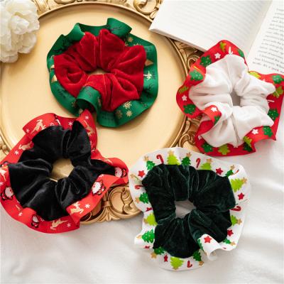 China Christmas Attractive Hair Bands Merry Christmas Gift Attractive Hair Accessories Bulk Elastic Hair Scrunchies For Kids Gift for sale