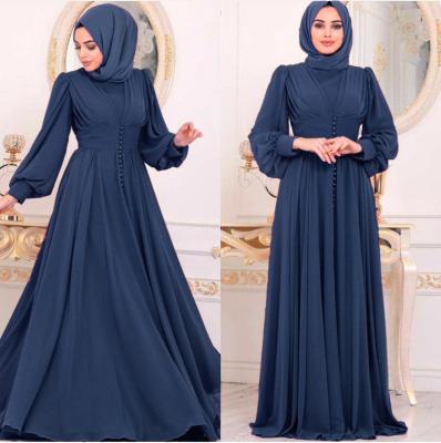 China Chiffon Plus Size Islamic Clothing Ladies Sheath Long Chiffon Maxi Dress Elegant Abaya for Woman and Ladies for sale