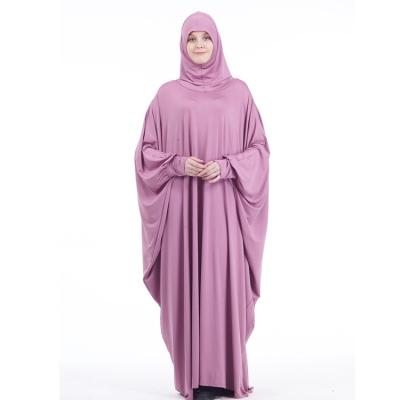 China Islamic Prayer Clothes Wholesale Fashion High Elastic Muslim Women's Full Neck Cover Prayer Hijab Khimar Jilbab Dress 137 for sale