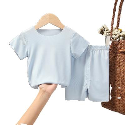 China 2 Piece Set Toddler Casual Quick Ship Summer Factory Price Baby Boy Costume Ice Silk Clothes Outfits for sale