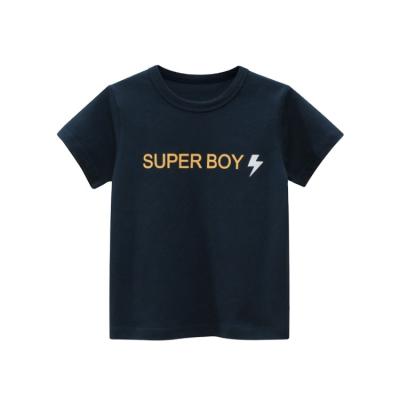 China 100% Cotton Boy Clothing Kids Graphic Tees Letter Print Breathable High Quality Comfortable Breathable Super T-shirts For Boys for sale