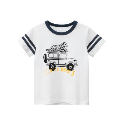 China 2022 Korea Style Boy's Summer Cotton T-shirts Breathable Cartoon Printed Style Tops Single Sleeve Shorts Factory Supply Breathable Tops for sale