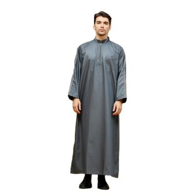 China Hot Selling Arab Kaftan Men's Dubai Polyester Amazon Speedboat Moroccan Thawb Kaftan Embroidered Mens Daffah Thobe Maxi Dress for sale